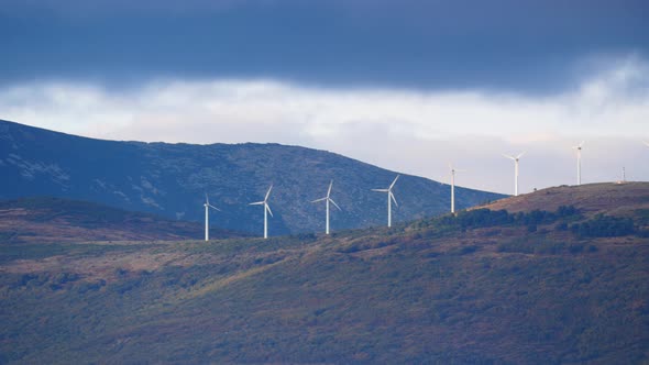 Wind Turbines on Hills in Spain