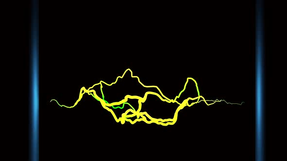Movement of electrical discharges on black background