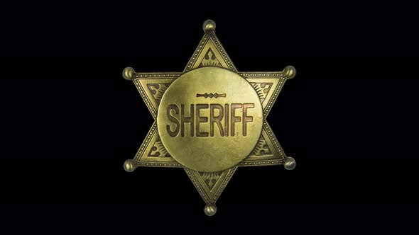 Isolated Spinning Sheriff Star Badge