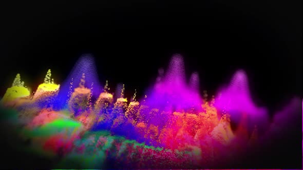 Animated Bright Landscape of Particles