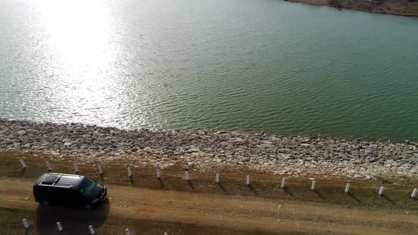 Lake And Driving Car