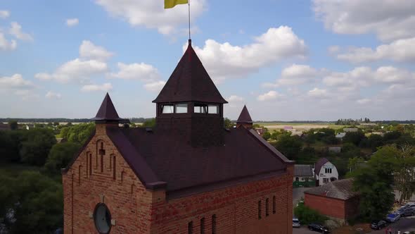 Aerial View of Historical and Cultural Complex Radomyshl Castle