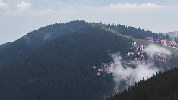 Dramatic time lapse over Balcon  Transalpina Transylvania Romania