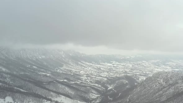 Valley between mountains Veliki Krsh and Stol on Balkans 4K drone video