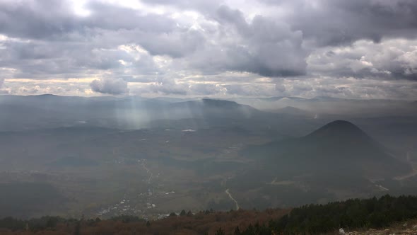 View of the Sunbeam in Plain From Top of The Mountain