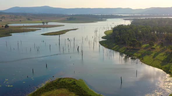 Aerial view of Lake Somerset, Queensland