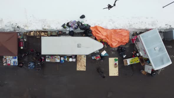 Freedom convoy, People against the Covid Mandations and Vaccine - Top-down aerial view