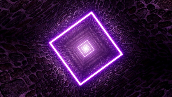 Neon Square Light Pebble Tunnel