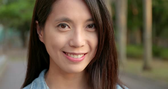 Asian young woman smiling