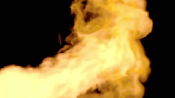 Fire Flame Realistic 3d Animation with Flash Transition to White