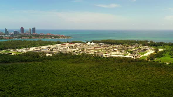 Aerial Video Virginia Key Miami Water Treatment Processing Plant