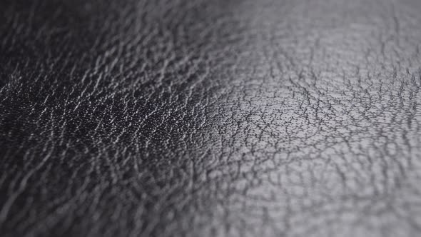 Wrinkled abstract texture of leather black surface