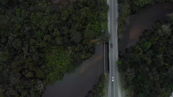 cars passing in road bridge