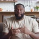 POV Smiling African Man Vlogger Look at Camera Talk Make Live Video Conference Call Online Chat - VideoHive Item for Sale