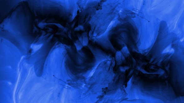 Black Blue Color Ink Smoke Background Animation