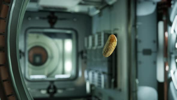 Marinated Pickled Cucumber Floating in Internation Space Station