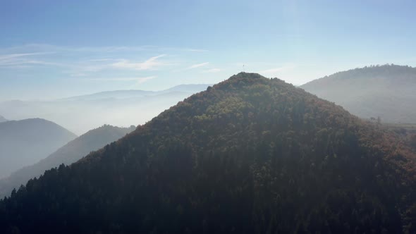 Landscape Video of Mountains Mountain Ranges with Forests Covered with Haze