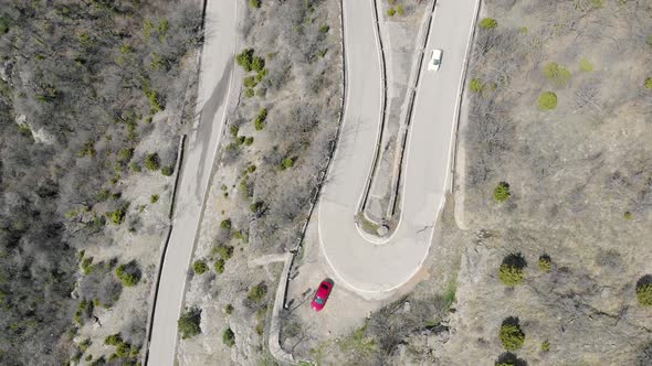 Serpentine Road in the Mountains