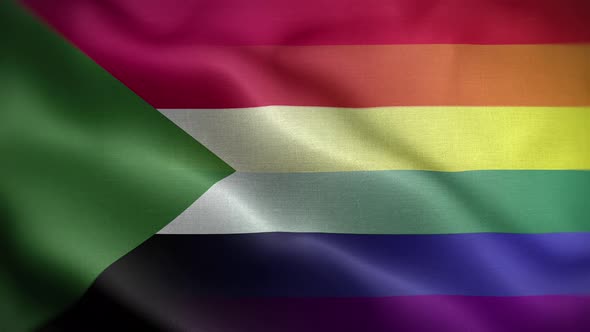 LGBT Sudan Flag Loop Background 4K