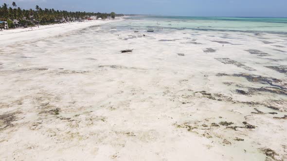 Low Tide in the Ocean Near the Coast of Zanzibar Tanzania Slow Motion