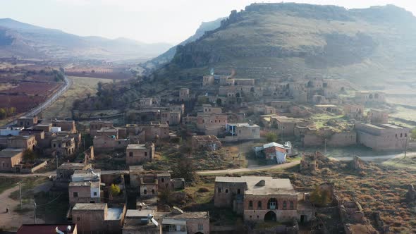 Drone Video of an Abandoned Village in the Mountains