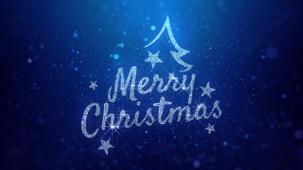 Merry Christmas Wishes Blue Background