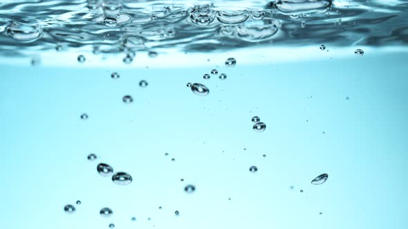 Super Slow Motion Shot of Bubbles in Water at 1000Fps.