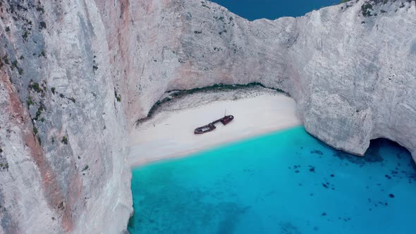 Shipwreck on the Beach in a Bay