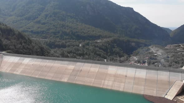 Water dam on river