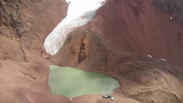 Aerial Shot of the Beautiful Mountain Lake