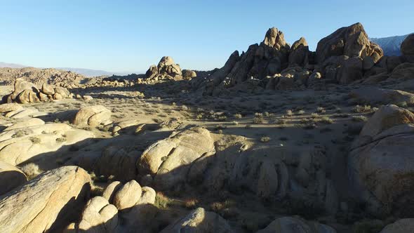 Aerial shot of scenic mountainous desert.