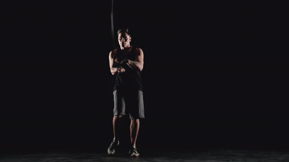 Male Boxer Jumping on Skipping Rope