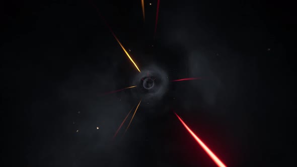 Pass Through Intersecting Laser Beam Smoky Space Tunnel 01