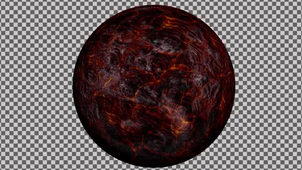 Lava Planet With  Alpha Channel