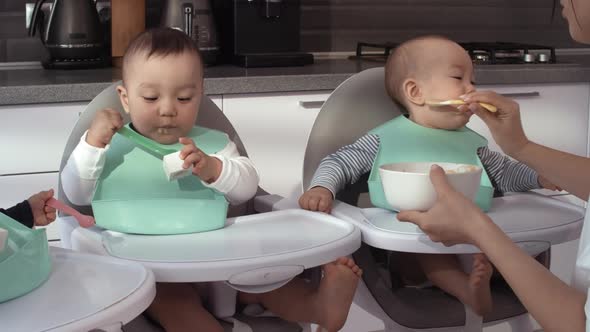 Stubborn 1-Year-Old Baby Refusing to Eat and Siblings Watching