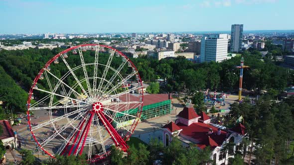 Ferris Wheel In Kharkiv Aeriav View