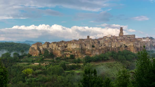 Time Lapse of Pitigliano old town in Italy