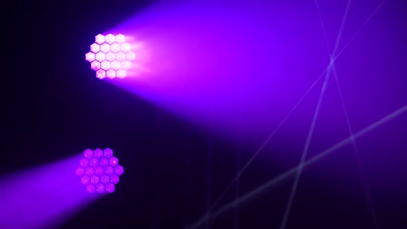 Colorful Stage Floodlights Flashing During Live Show Concert