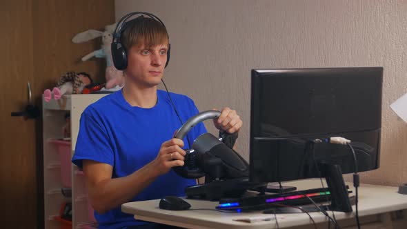 The Man Playing Online Racing