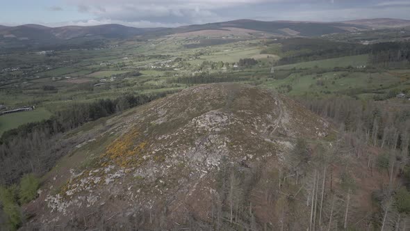 Beautiful Landscape Of Carrickgollogan Hill And Dun Laoghaire Golf Club In Dublin City. aerial