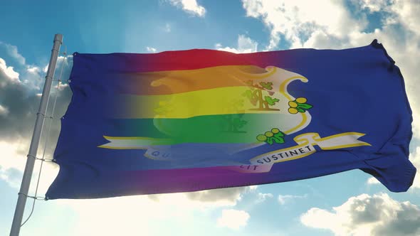 Flag of Connecticut and LGBT