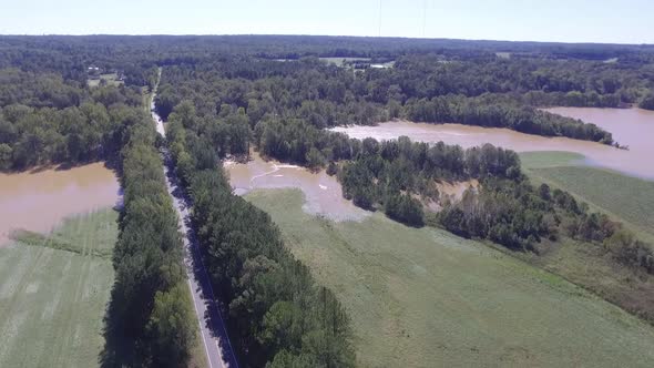 flood footage of the Neuse river