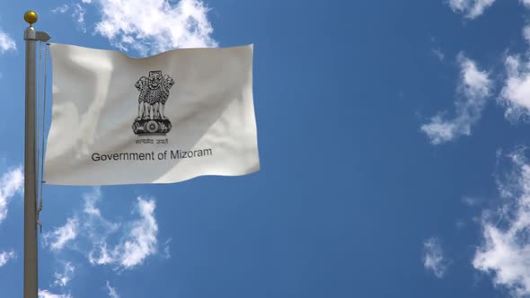 Mizoram Flag India On Flagpole