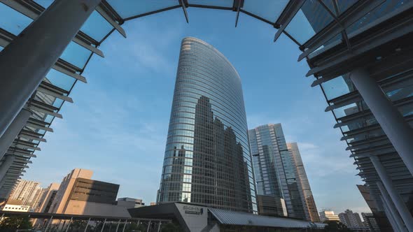 View Of Shinagawa Intercity From Exit Of Shinagawa Station In Minato City, Tokyo With Building Refle