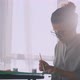 Lady Artist with Glasses Drawing at Home - VideoHive Item for Sale