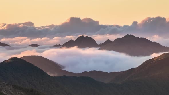 Misty Alpine Mountains in New Zealand Nature