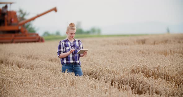 Portrait of Female Farmer with Digital Tablet at Farm