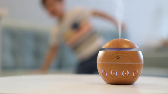 Modern Aroma Oil Diffuser on the White Table