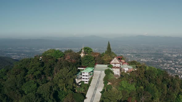 Aerial View of Wat Phra That Doi Suthep Temple in Chiang Mai Thailand