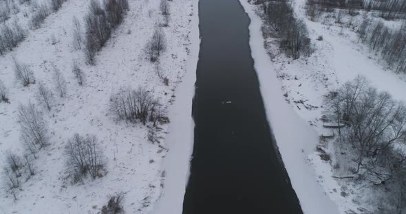 Winter River Landscape